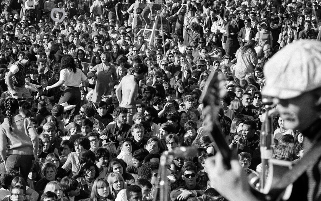 A 1960s gathering of young people — the era of Matter of Conscience